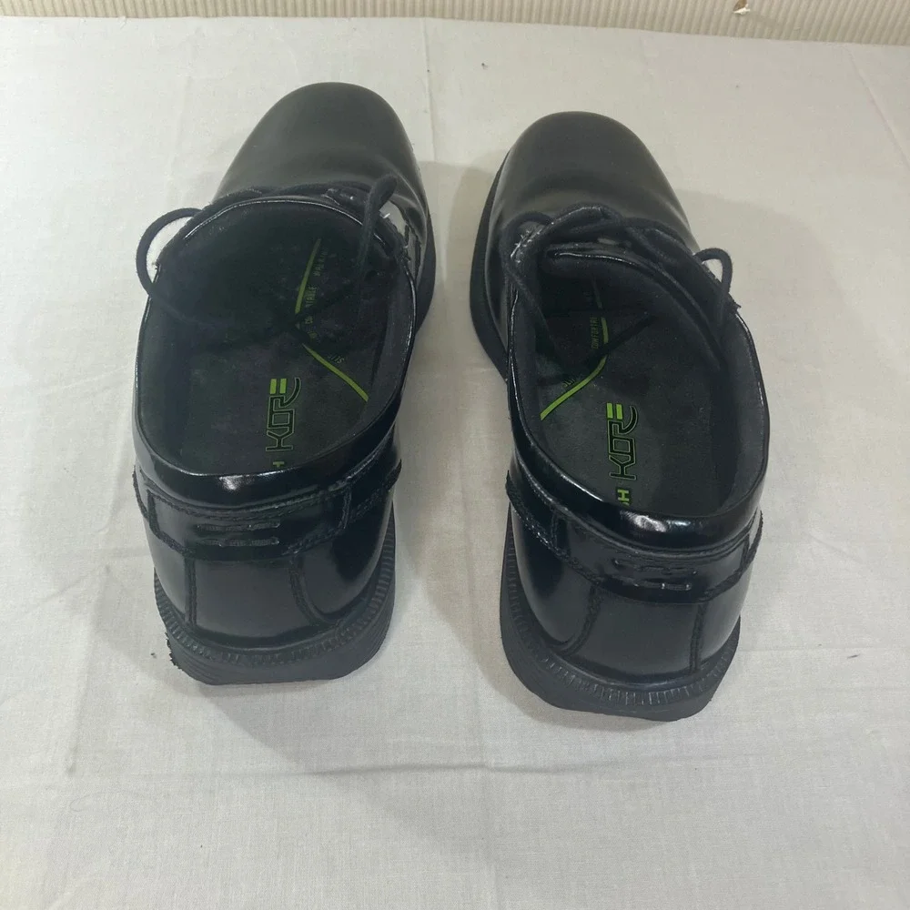 Nunn Bush KORE Mens 12M Black Leather Plain Toe Oxford Shoes 84358-001